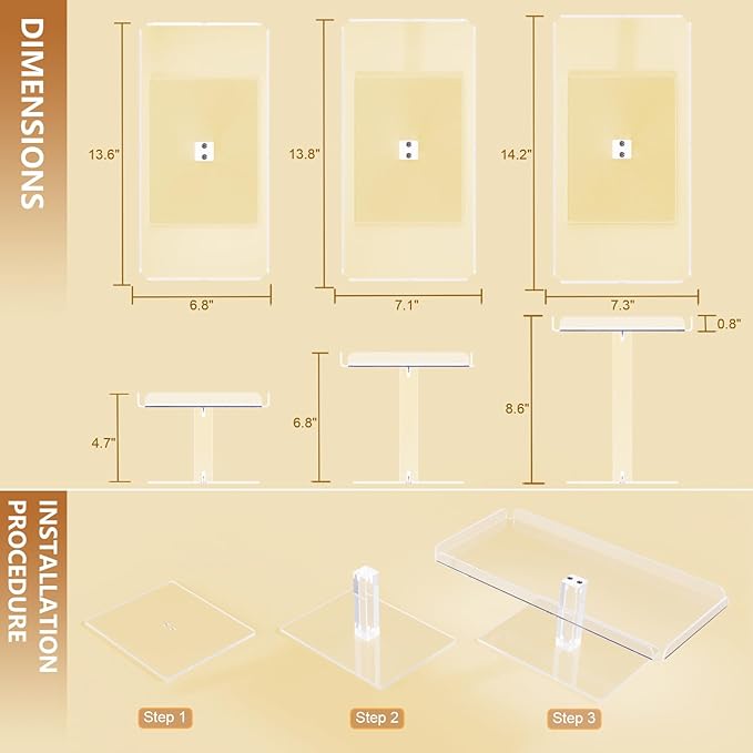 Dessert Cupcake Stand, 3 Set Acrylic Tiered Serving Tray - Image 5