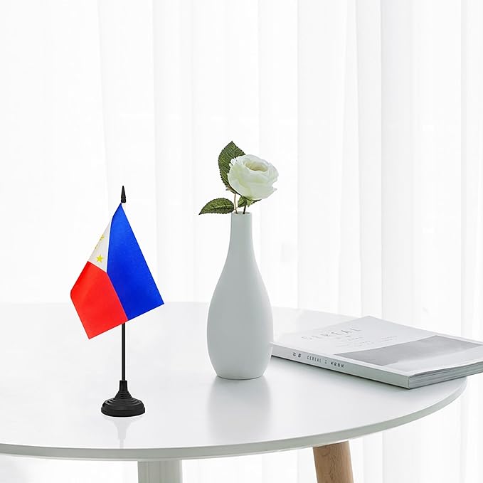 12 Pack Philippine Desk Flag Set, Philippine Table Office Flag, Small Miniature - Image 5