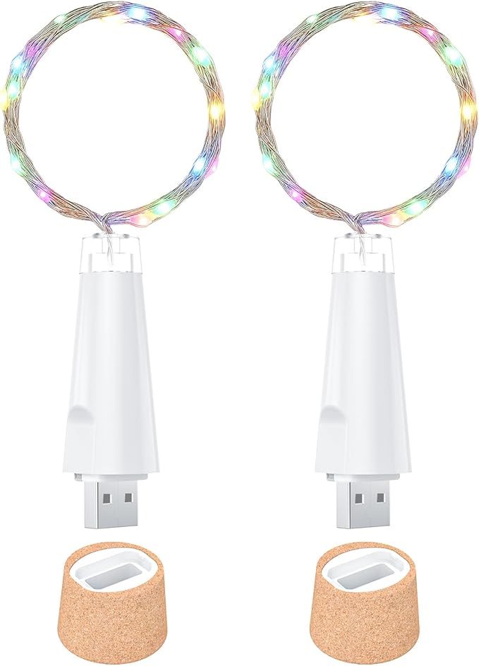USB Bottle Lights Rechargeable Wine Bottle Fairy Lights Cork LED String Lights by Unknown