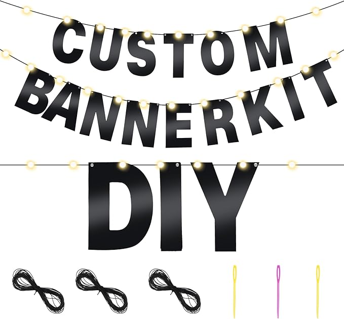 TaoBary 112 Pcs DIY Letter Custom Banner Glitter Customizable Banner Kit - Image 2