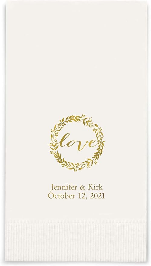 Weddingstar Personalized Printed Paper Napkins 3-Ply 40 Pack Dinner by WEDDINGSTAR