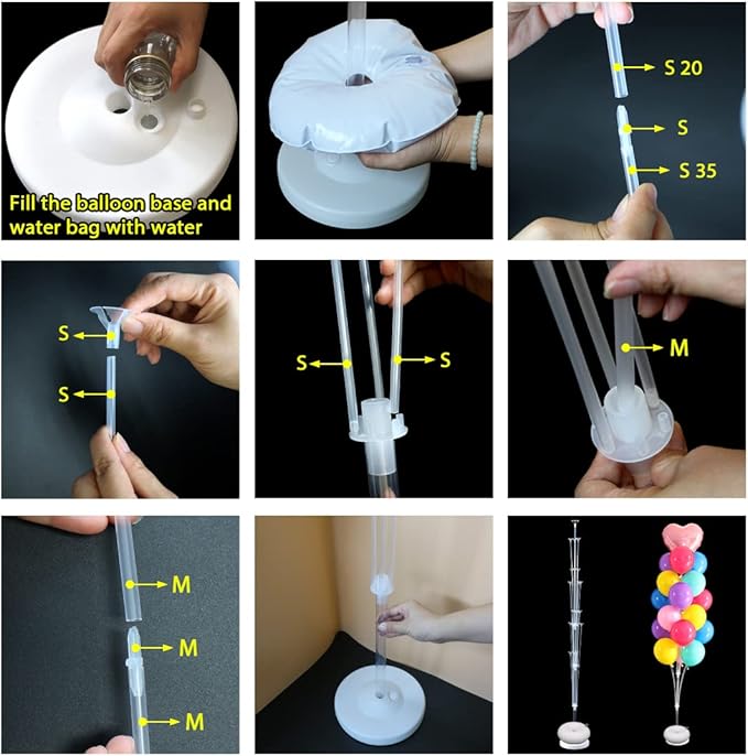 2 Sets Balloon Column Stand Kit 5.3 FT Adjustable Height Balloon Holder - Image 4