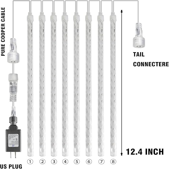 Dazzle Bright 288 LED Christmas Light, 11.8 Inch Meteor Shower Rain Lights - Image 2