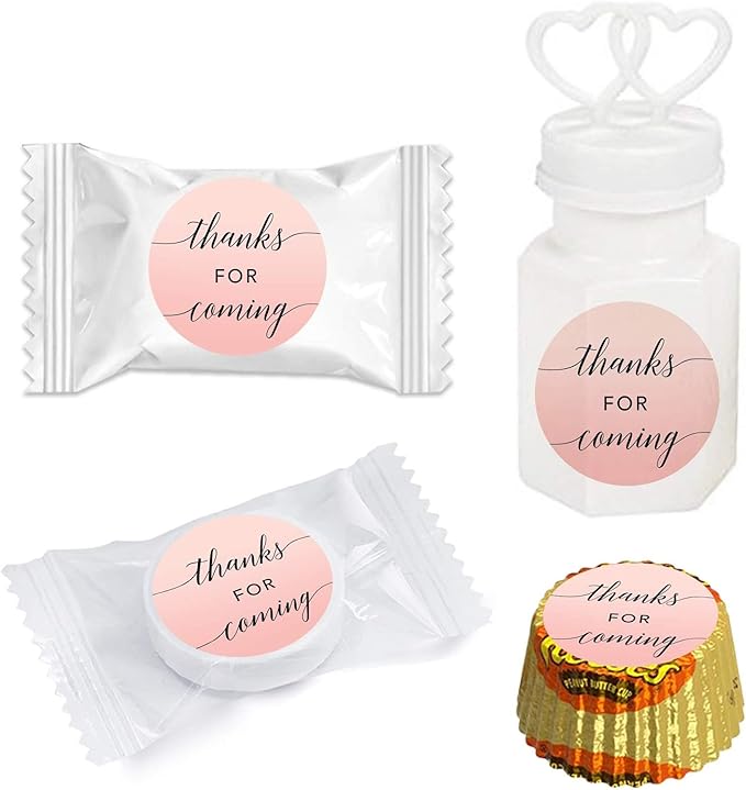 Andaz Press Blush Pink Rose Elegant Party Collection, Small Round Circle Label - Image 4