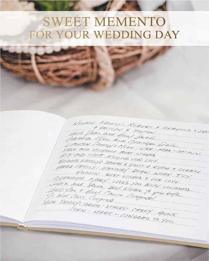Elegant Linen Wedding Guset Book - Image 5