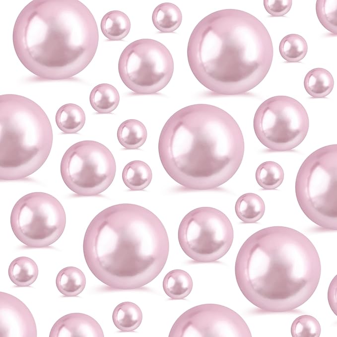 260Pcs Greyrose Glossy Beads for Centerpiece Decor, Artifical Pearls Vase Filler by EGKamhFloatingBeadsPearls