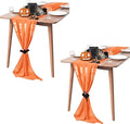 2 Pack 10Ft Chiffon Orange Table Runner Sheer 29x120 Inch by Pufogu