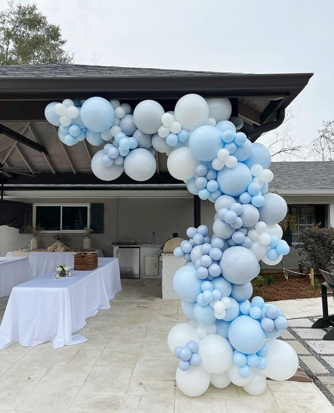 Bezente Pastel Blue Latex Party Balloons - Image 9
