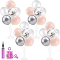Pink and Silver Balloon Stand Centerpiece Table Decorations by ZJDHPTY