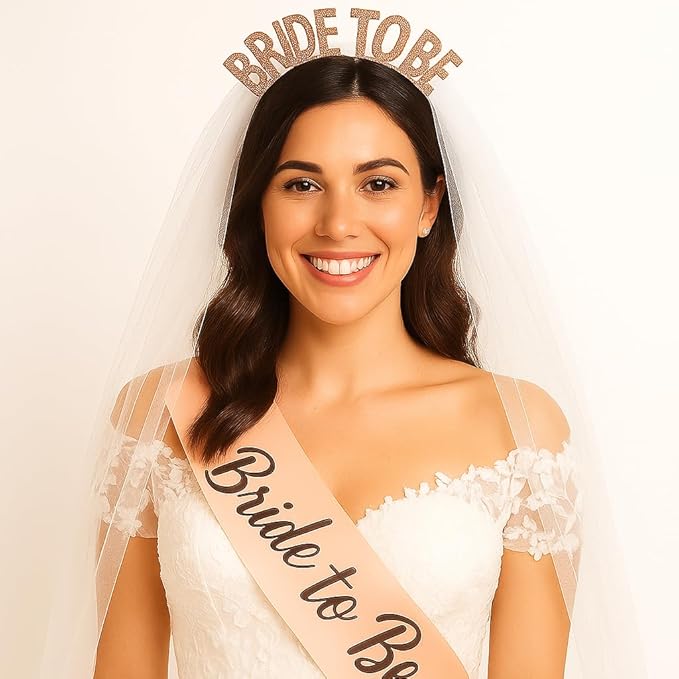 KatchOn, Rose Gold Bride to be Sash and Headband by KatchOn