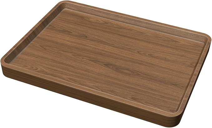 Wood Serving Tray, 16x12in Food Drinks Tray Rustic Rectangular Tray Decorative by HENAYUK