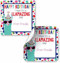Custom & Personalized Llamazing Llama Happy Birthday Gift Tag Sticker Labels by AmandaCreation