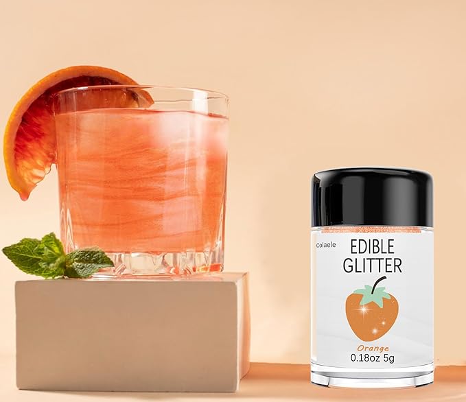 Orange Edible Glitter Glimmer Powder - Image 4