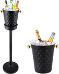 Champagne Ice Bucket with Stand, Stainless Steel Wine Chiller Bucket Stand by JIAWANSHUN