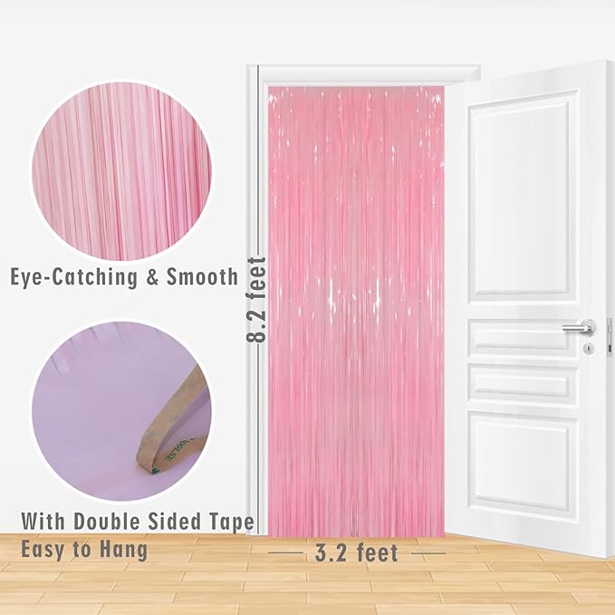 GOER 3.2 ft x 8.2 ft Metallic Tinsel Foil Fringe Curtains Party Photo Backdrop - Image 3