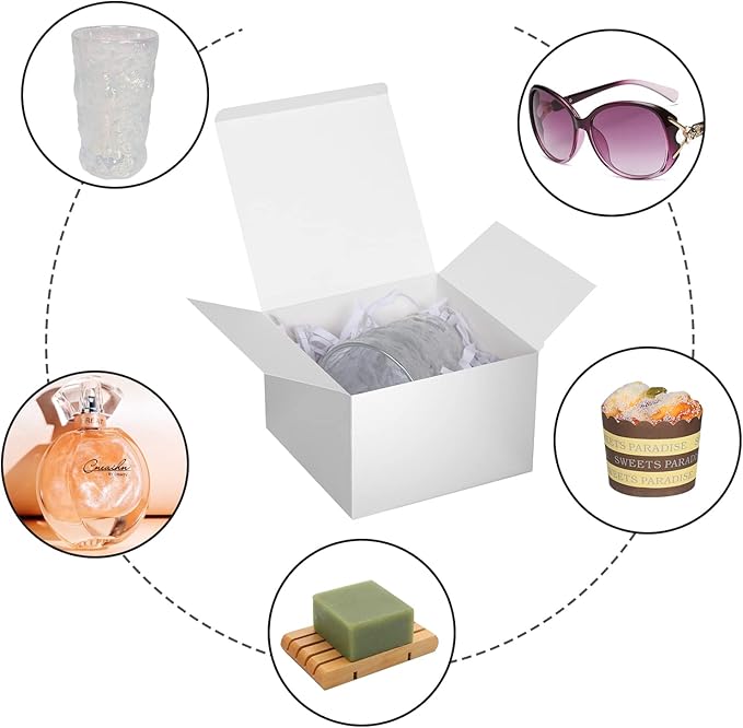 COTOPHER Small Gift Boxes 10 Pack 6x6x4 inches Silver Gift Boxes - Image 5