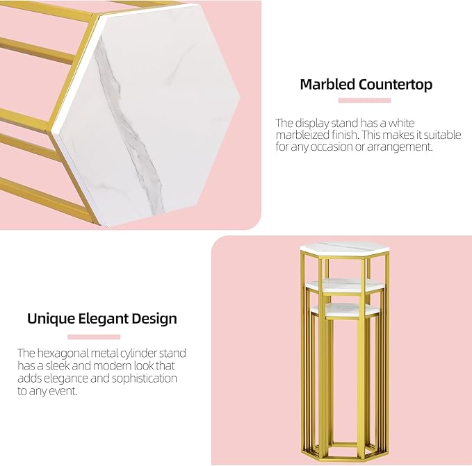 Urban Deco Cylinder Stands for Party, Flower Plant Pedestal Stands for Display - Image 3