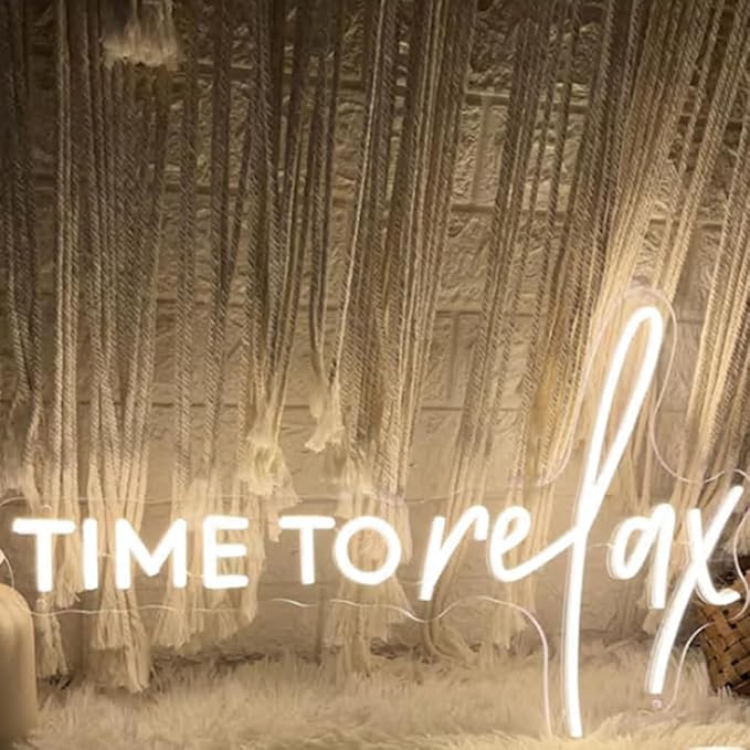 Time To Relax Neon Sign, Custom Bathroom Decor LED Neon Light Bedroom Beauty - Image 3
