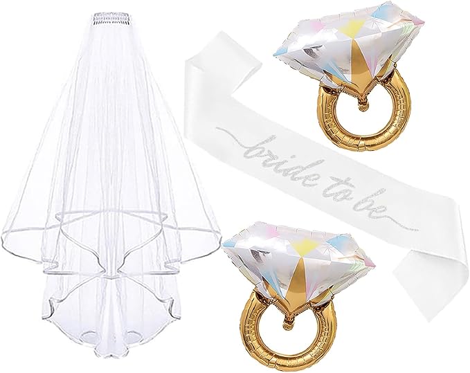 4PCS Bride To Be Sash and Veil by Unknown
