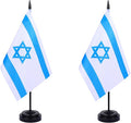 Israel Desk Flag 12" Solid Pole Deluxe Set Israeli Flags Banner Mini Small by Unknown