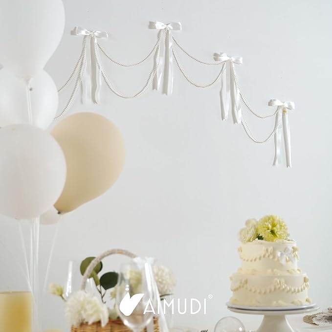 AIMUDI White Bows 5 × 10" Satin Bows - Image 9