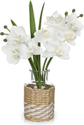 White Orchids Artificial Flowers by Oairse