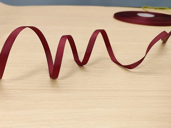 Jesep One Roll 100 Yards 1/4 inch Maroon Soild Grosgrain Ribbon Boutique Gift - Image 4