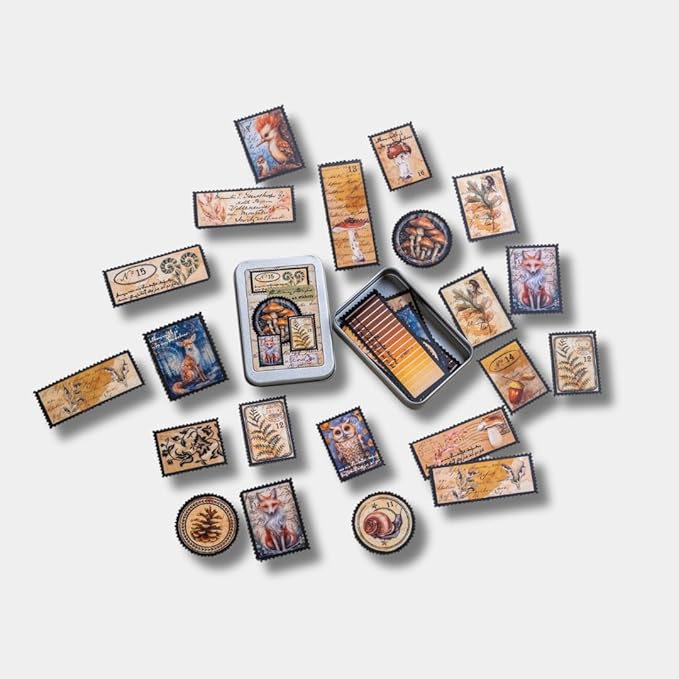 Forest Stamps Sticker Tin Box 42 Stickers by Unknown