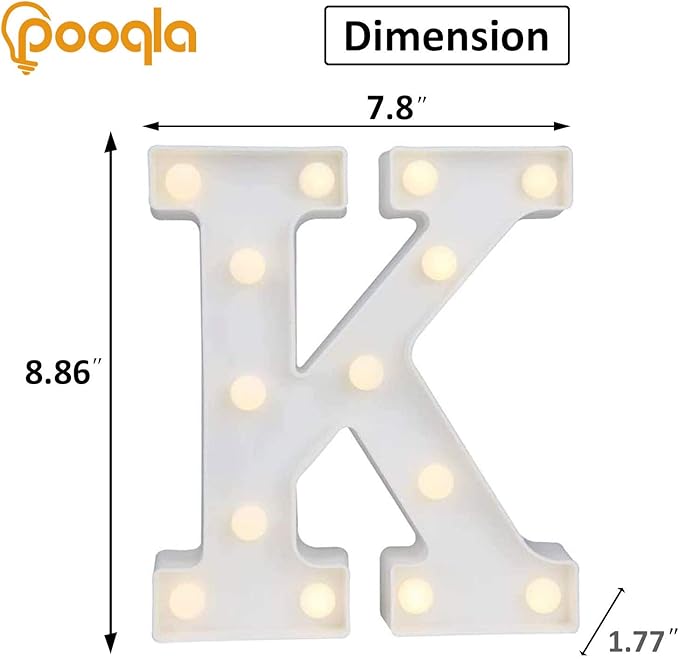 Pooqla LED Marquee Letter Lights Sign, Light Up Alphabet Letter - Image 3