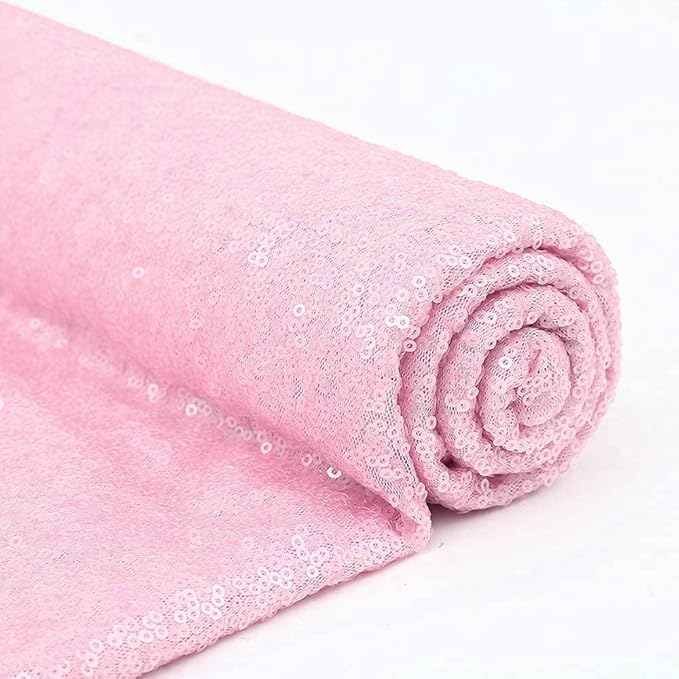 Pink Sequin Backdrop Curtain 8FTX8FT 1 Panel Sparkly Background Drapes - Image 3