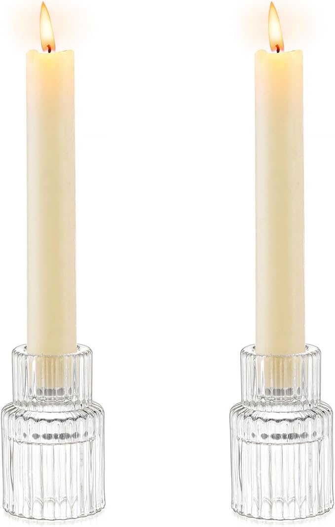 Romadedi Glass Candle Holder for Candlestick by ROMADEDI