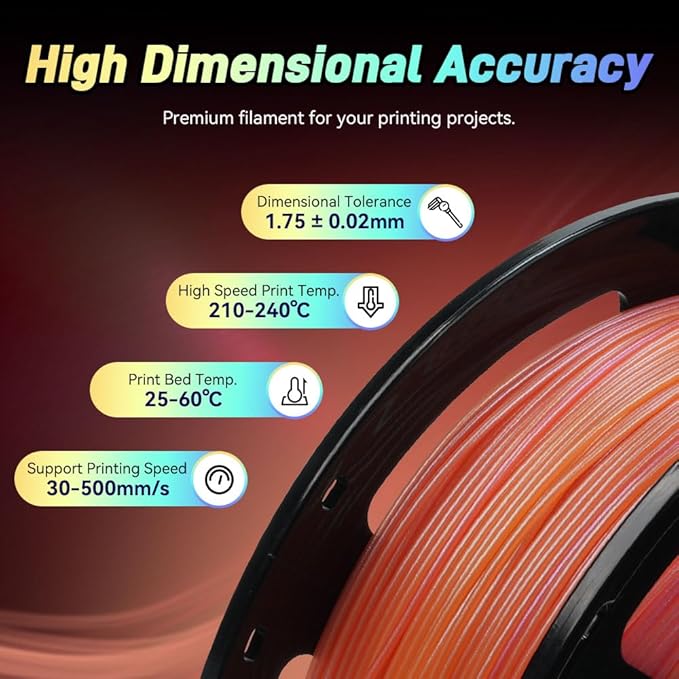FLASHFORGE Chameleon Gradient Rapid PLA Filament Yellow & Pink, High Flow - Image 5