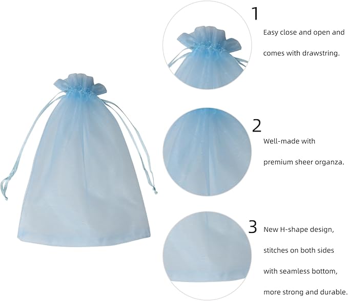 Wudygirl 100PCS Sheer Organza Bags - Image 2