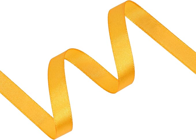 Yellow Satin Ribbon 3/8 inch X Continuous 100 Yards, Single Face Polyester - Image 2