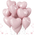 Baby Pink Heart Balloons, 18 Inch, Pastel Helium Foil by TAOYE