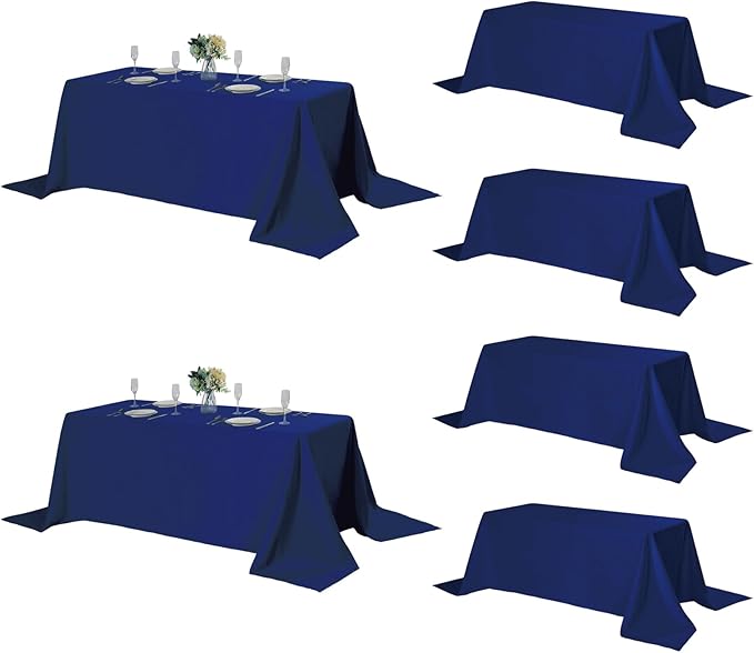 Fokitut 6 Pack Rectangle Tablecloth, 90x132 Inch, Stain Resistant and Wrinkle by Fokitut