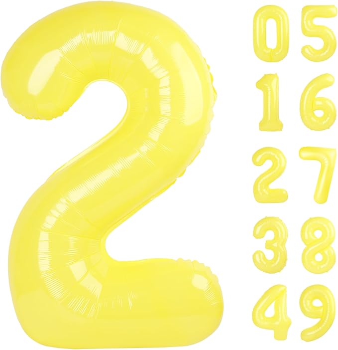 Macaron Yellow Number Balloon 2 by Upgesy