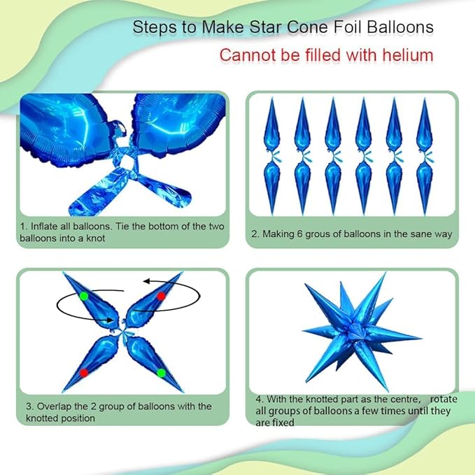 3pcs 26inch 3D Explosion Star foil balloon - Image 2