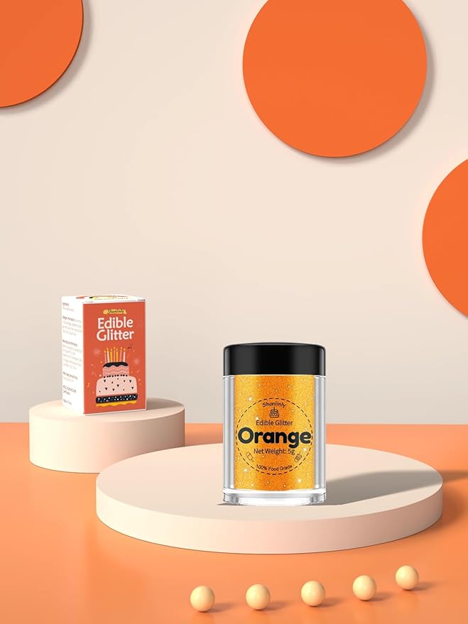 Shanlinly Orange Edible Glitter - Image 2
