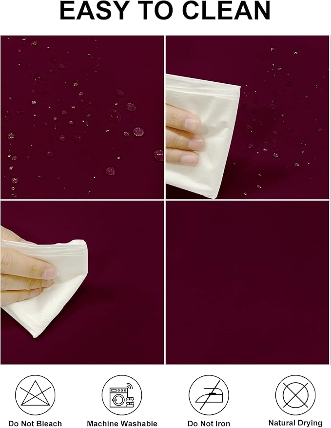 Fokitut 2 Pack Waterproof Round Tablecloth, 108 Inch, Stain Resistant and - Image 2