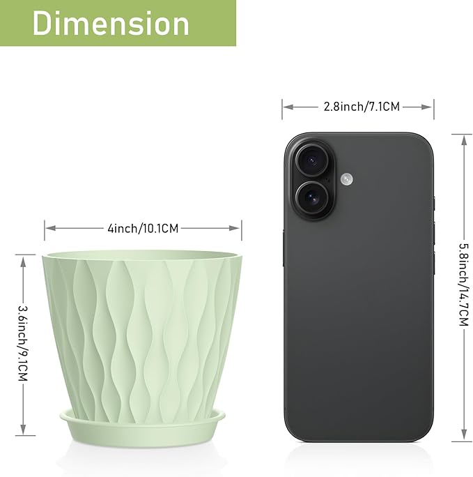 12 Pack 4 Inch Small Plant Pots - Image 3