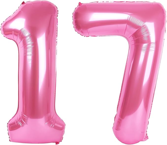 number pink 17 balloon by Upgesy