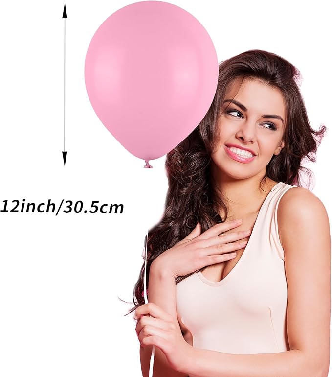Pink and Blue Balloons Set, 12 Inch Pastel Pale Blue Pink Confetti Latex - Image 8