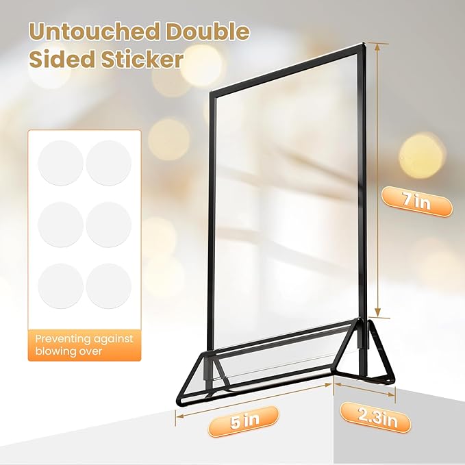 Acrylic Sign Holder 5X7 Black Picture Frame Double-Sided Acrylic Frames - Image 2