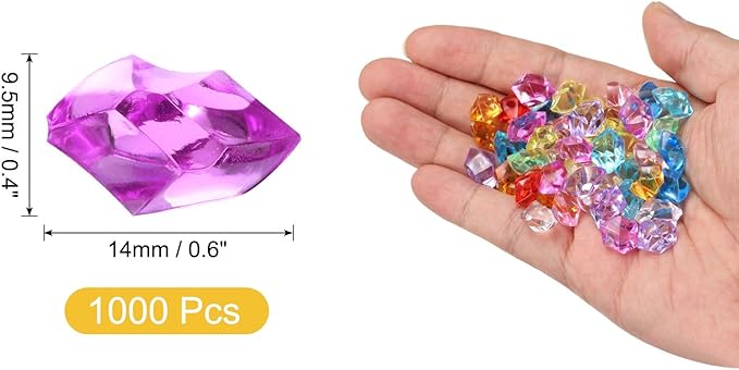 uxcell 1000pcs Fake Ice Rocks, Dazzling Clear Resin Crushed Ice Sparkling Fake - Image 2