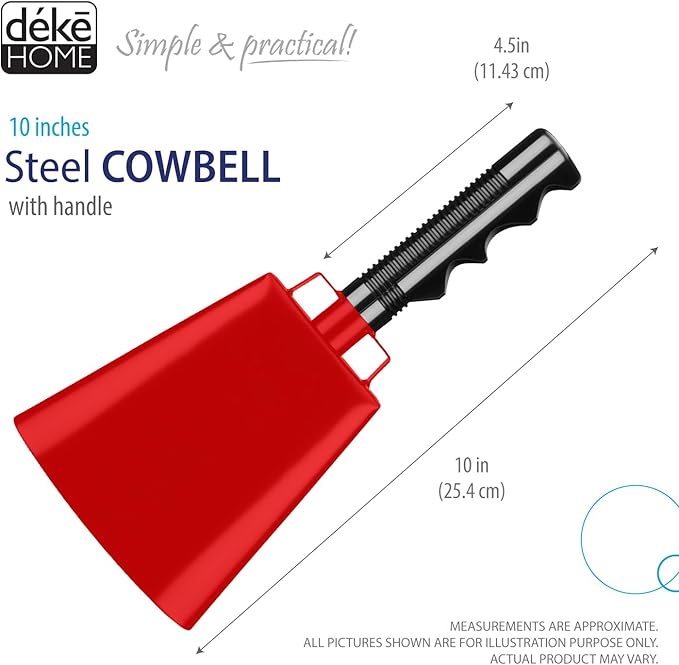 Deke Home - 2 Pack 10 Inch Steel Cowbells - Image 2