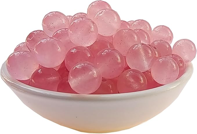 Stone Beads 8mm 100pcs Pink Chalcedony Beads Round Loose Gemstones Beads by ABOKOY
