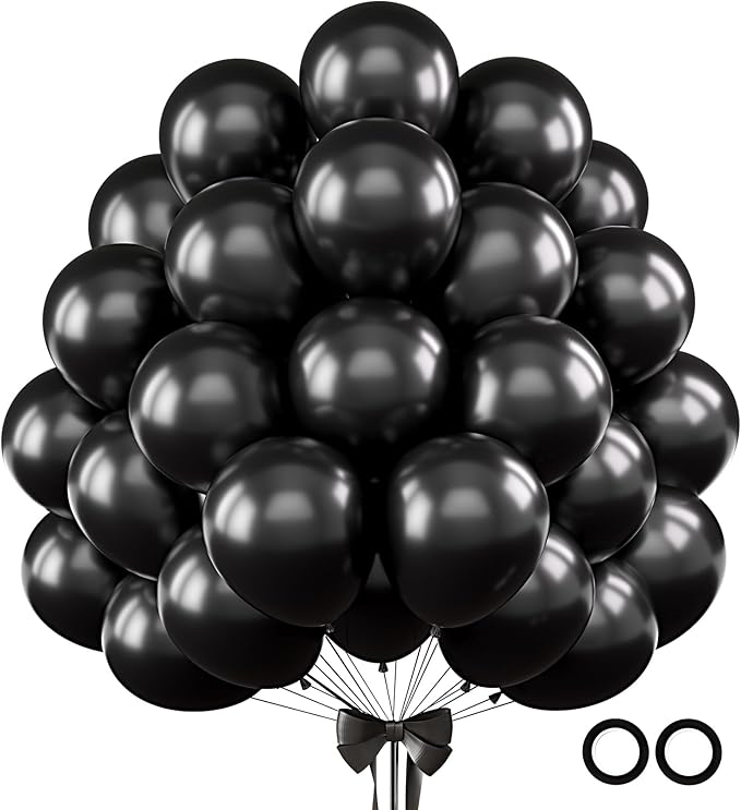 110pcs Black Balloons 12 Inch Black Balloon Arch Kit by BAIBAOXIANG