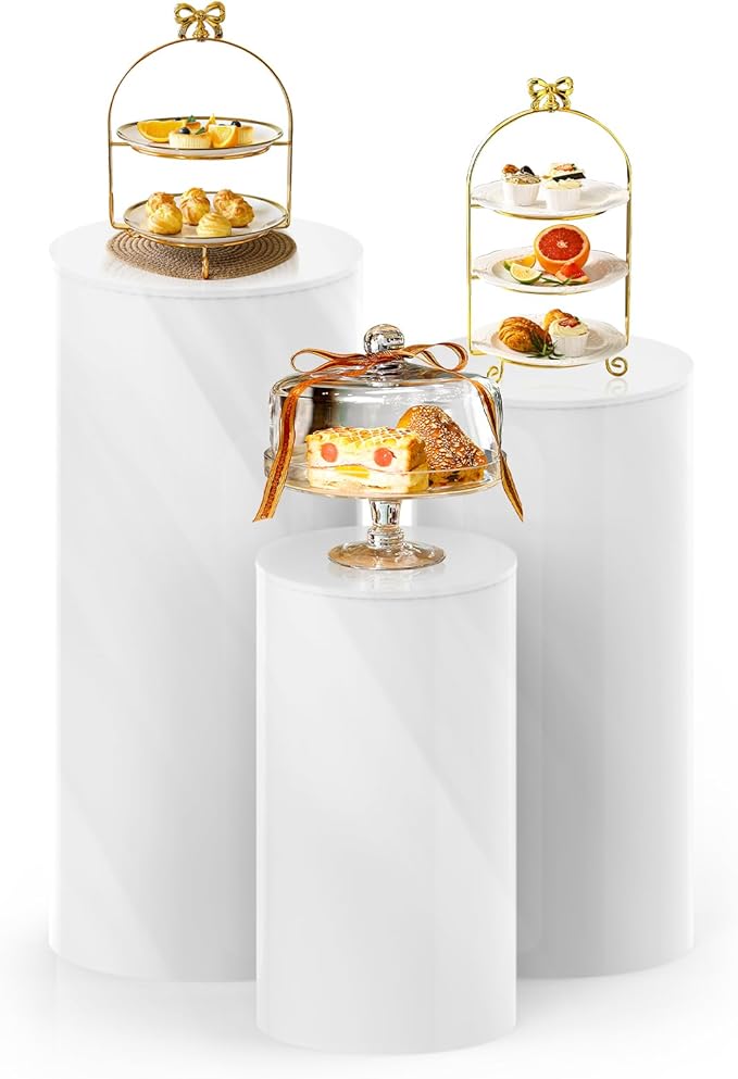 3PC Cylinder Pedestal Stands for Party, Pedestal Display Plinth Pillars for by Sedeke