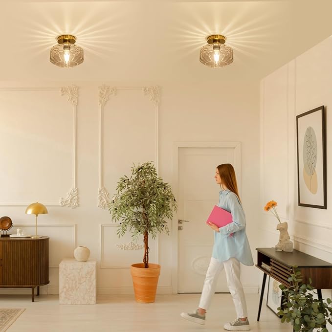 Gold Flush Mount Ceiling Light Modern - Image 7